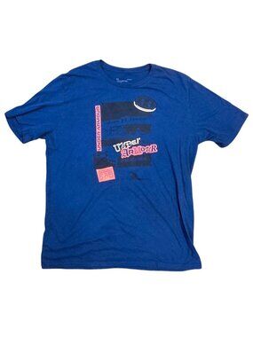 Under Armour Mens Loose Fit Blue Graphic T Shirt Size Large